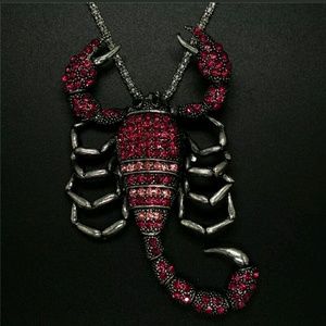 Betsey Johnson red and pink rhinestone scorpion Ne